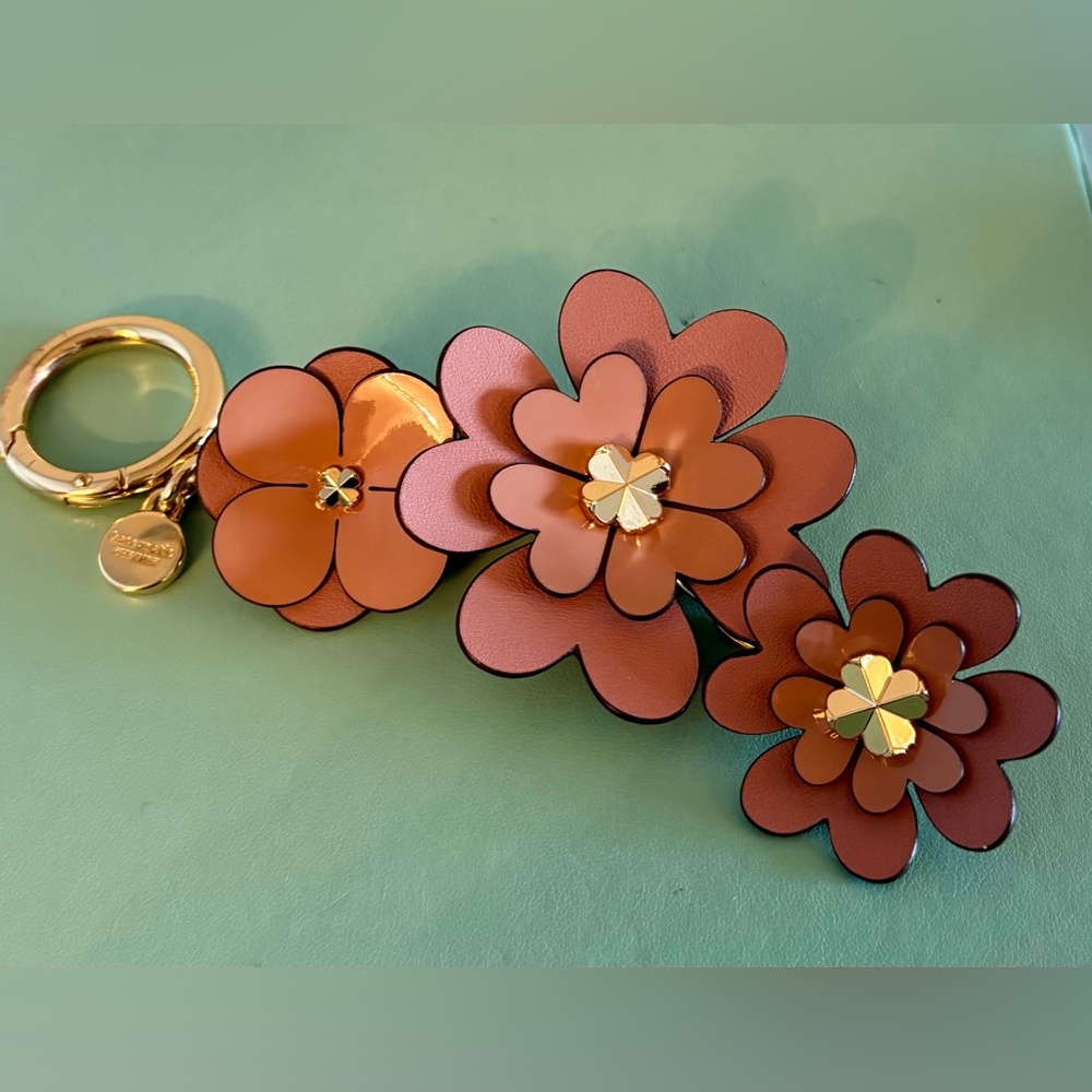 Kate Spade Punk Flower Bag Charm Key Chain for Handbag Purse